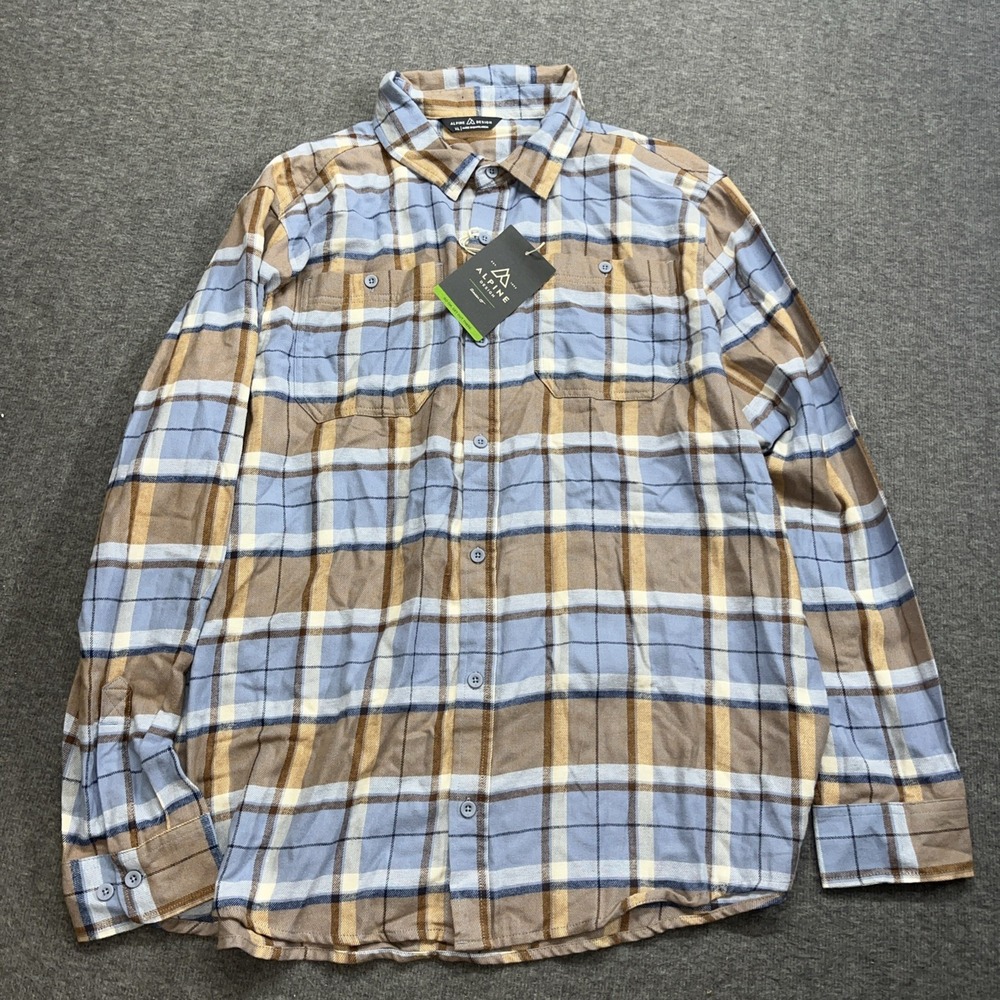 Alpine‎ design men's Size XL flannel button shirt Mount Evans Smoky Slate 26154